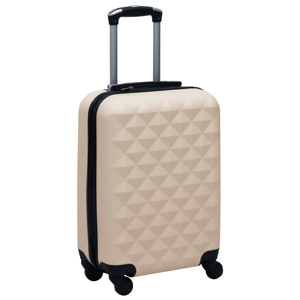 Set Valigie Trolley a Custodia Rigida 2 pz Oro in ABS